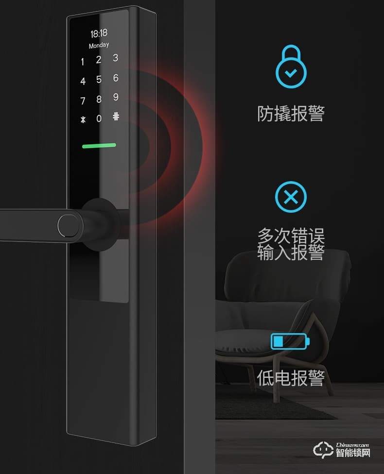 云讯智能锁 M1H家用防盗门智能锁电子密码锁