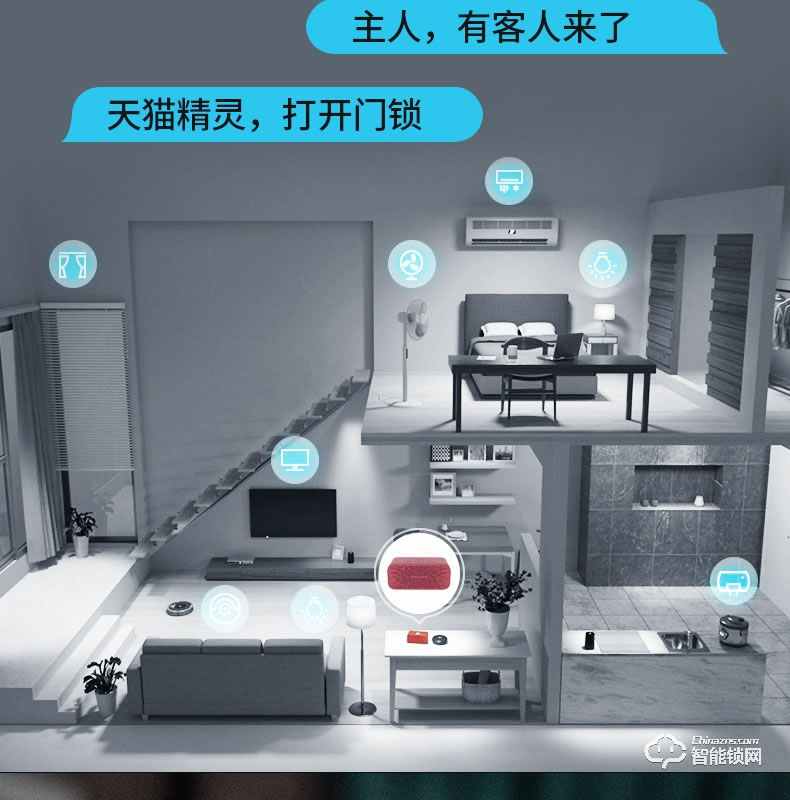 云讯智能锁 M1H家用防盗门智能锁电子密码锁