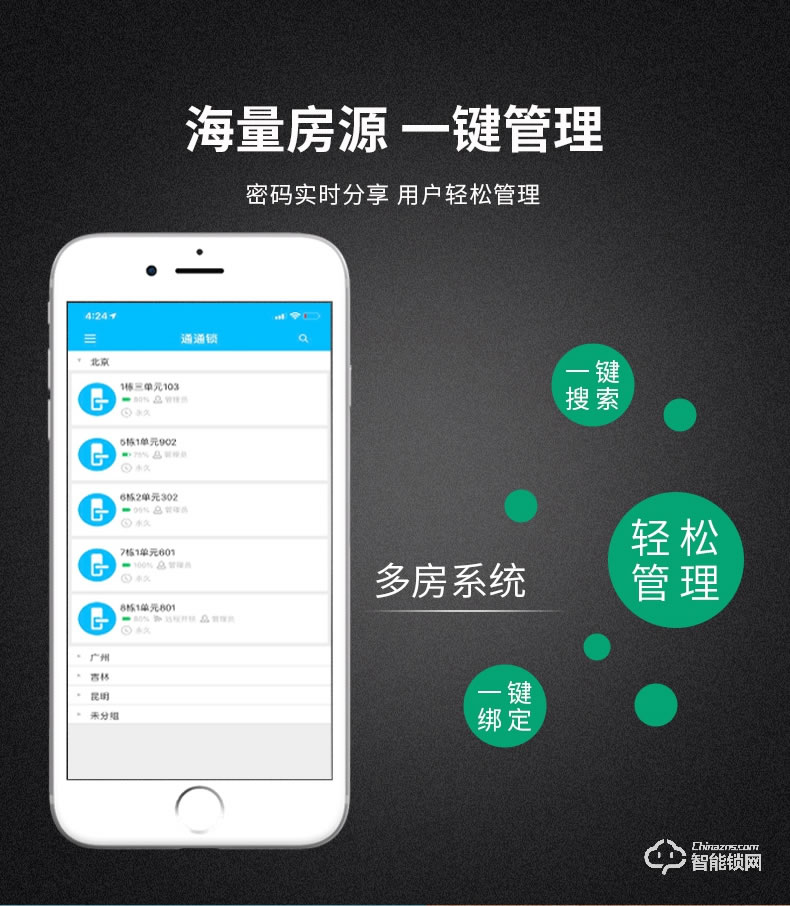 云讯智能锁 H3智能防盗门出租房远程锁