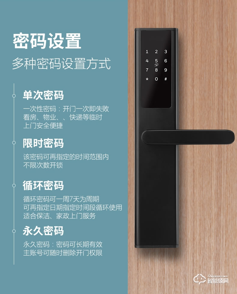 云讯智能锁 H3智能防盗门出租房远程锁