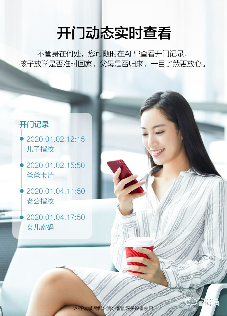 海尔智能锁 E20家用防盗门智能门锁电子密码锁