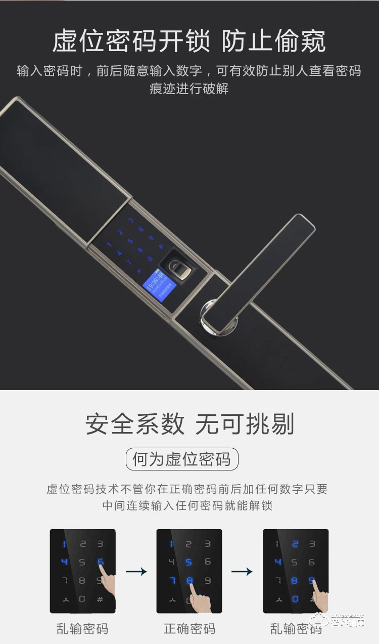 比利熊智能锁 D3防盗门全自动密码锁