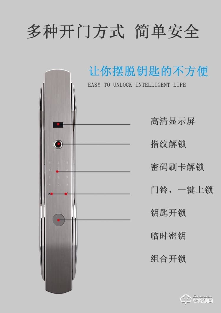 比利熊智能锁 Z7防盗门密码锁电子家锁