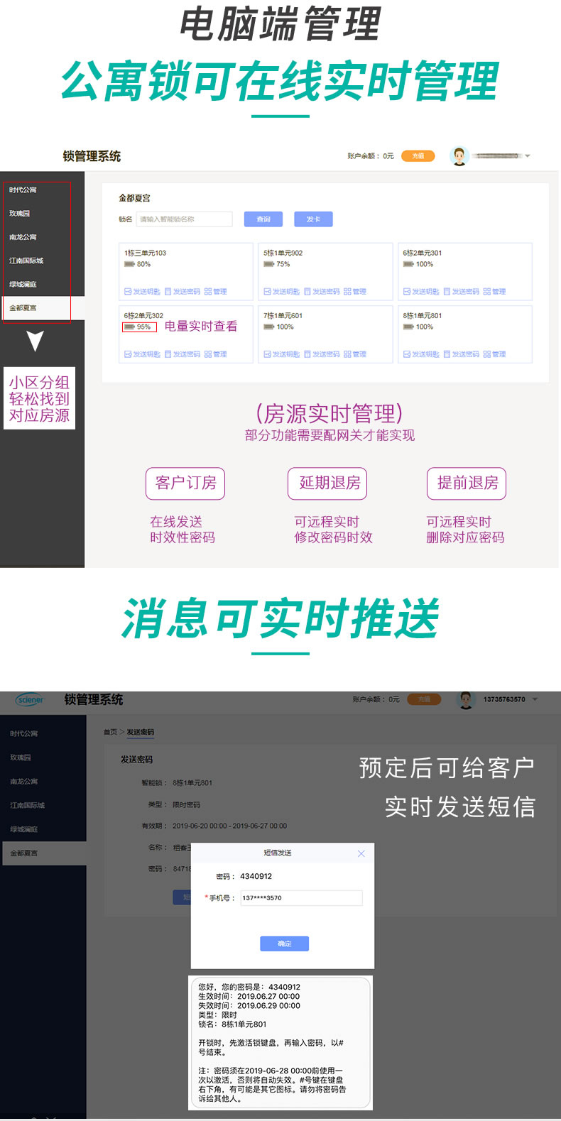 巴奈特智能锁 Z5出租房日租房公寓密码锁