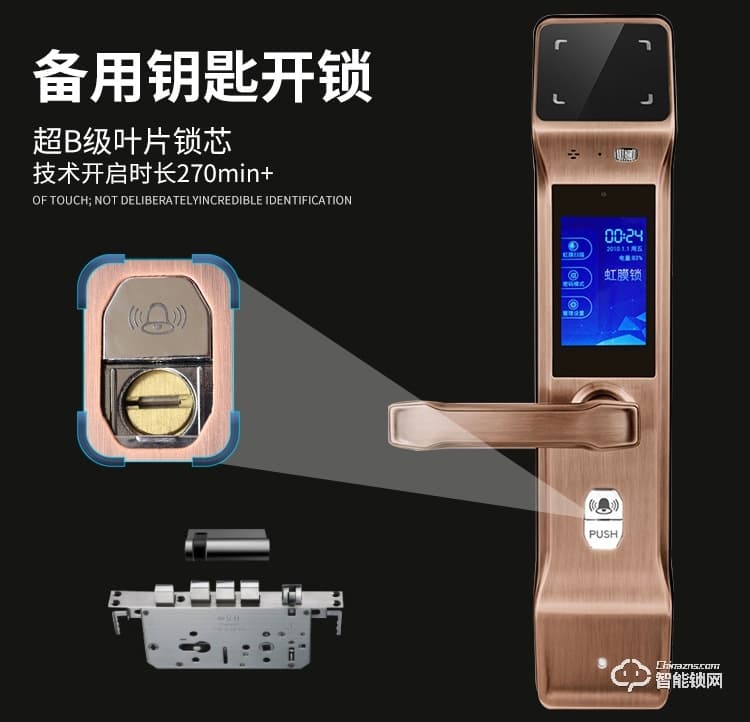沃德浮智能锁 H01虹膜全自动智能锁密码电子锁