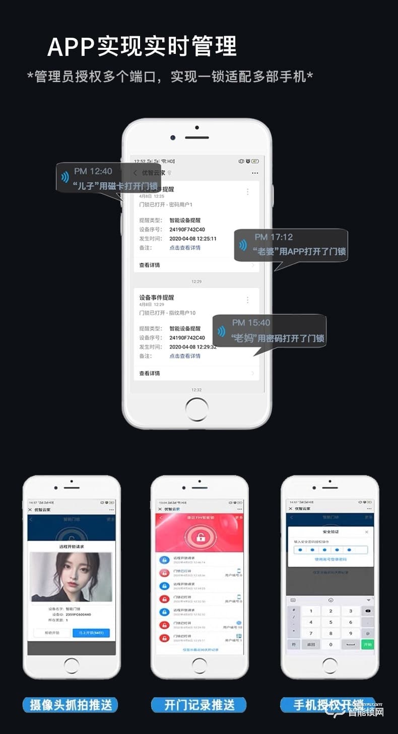 艾仕臣智能锁 ASC-QA002全自动远程监控摄像头电子锁
