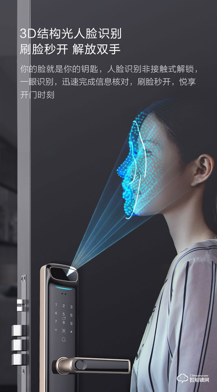乐橙智能锁 K6i人脸识别家用防盗门锁