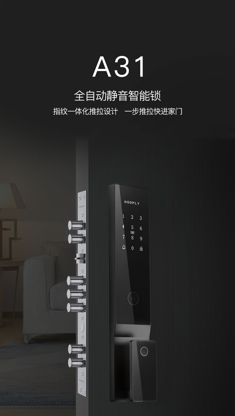 鸿利智能锁 A31家用防盗门密码智能门锁