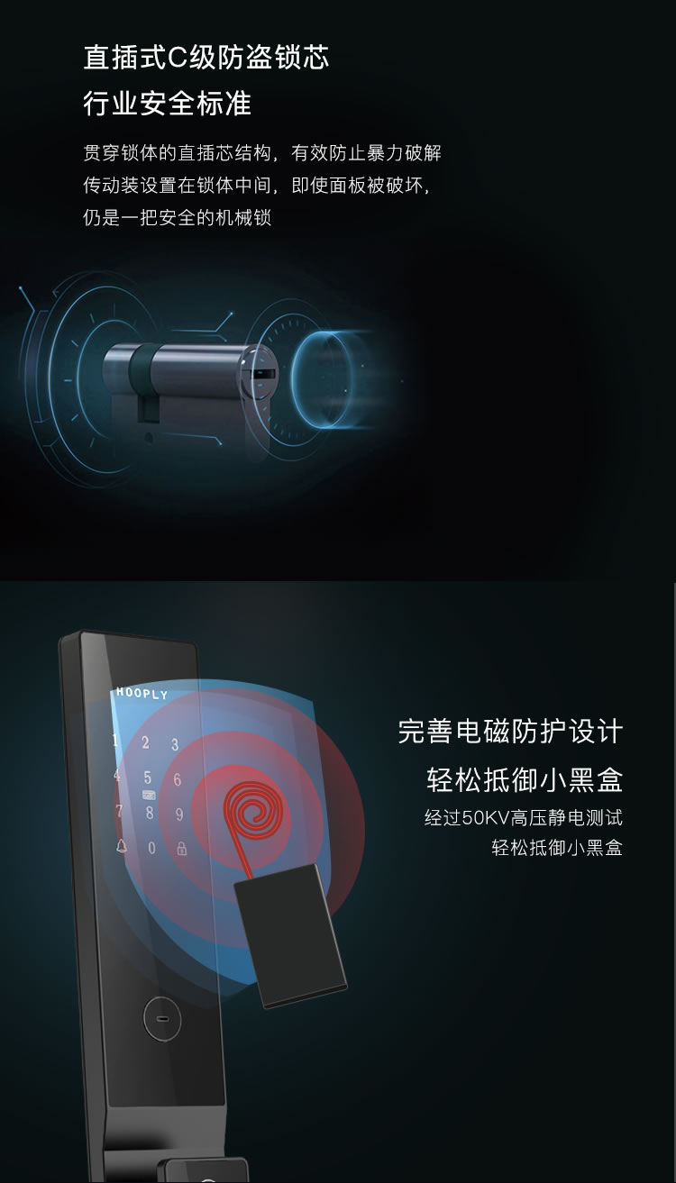 鸿利智能锁 A31家用防盗门密码智能门锁
