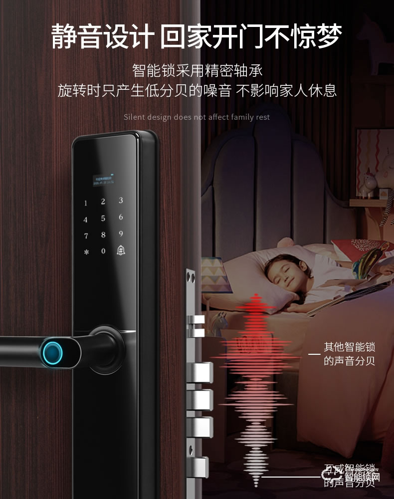 互威智能锁 368家用防盗门入户门智能锁