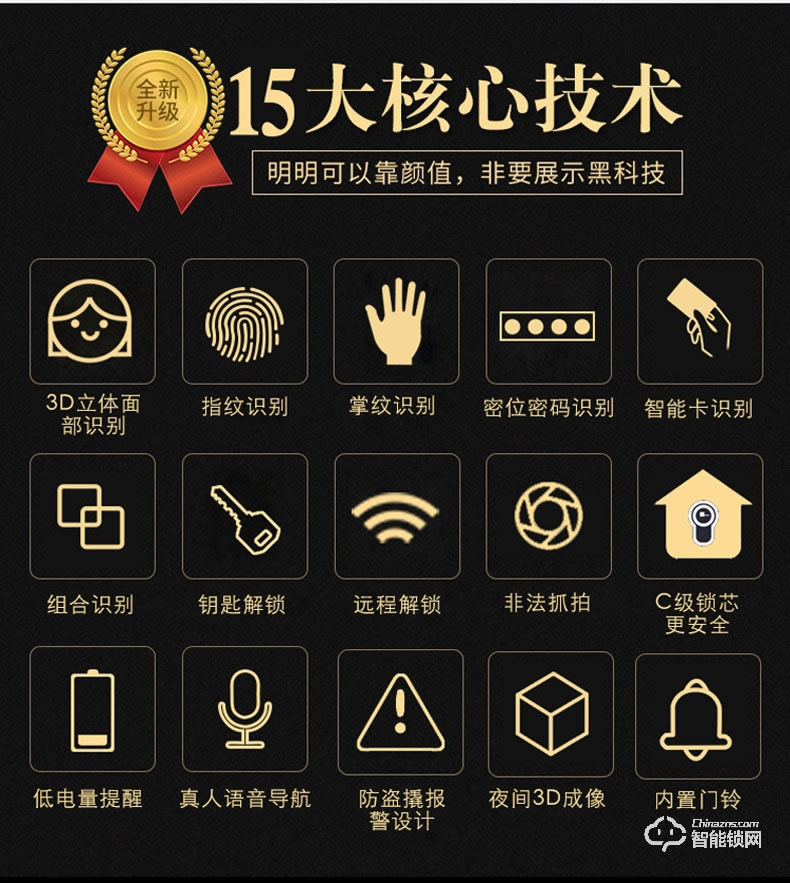 英菲迪尔智能锁 V3全自动人脸识别智能门锁