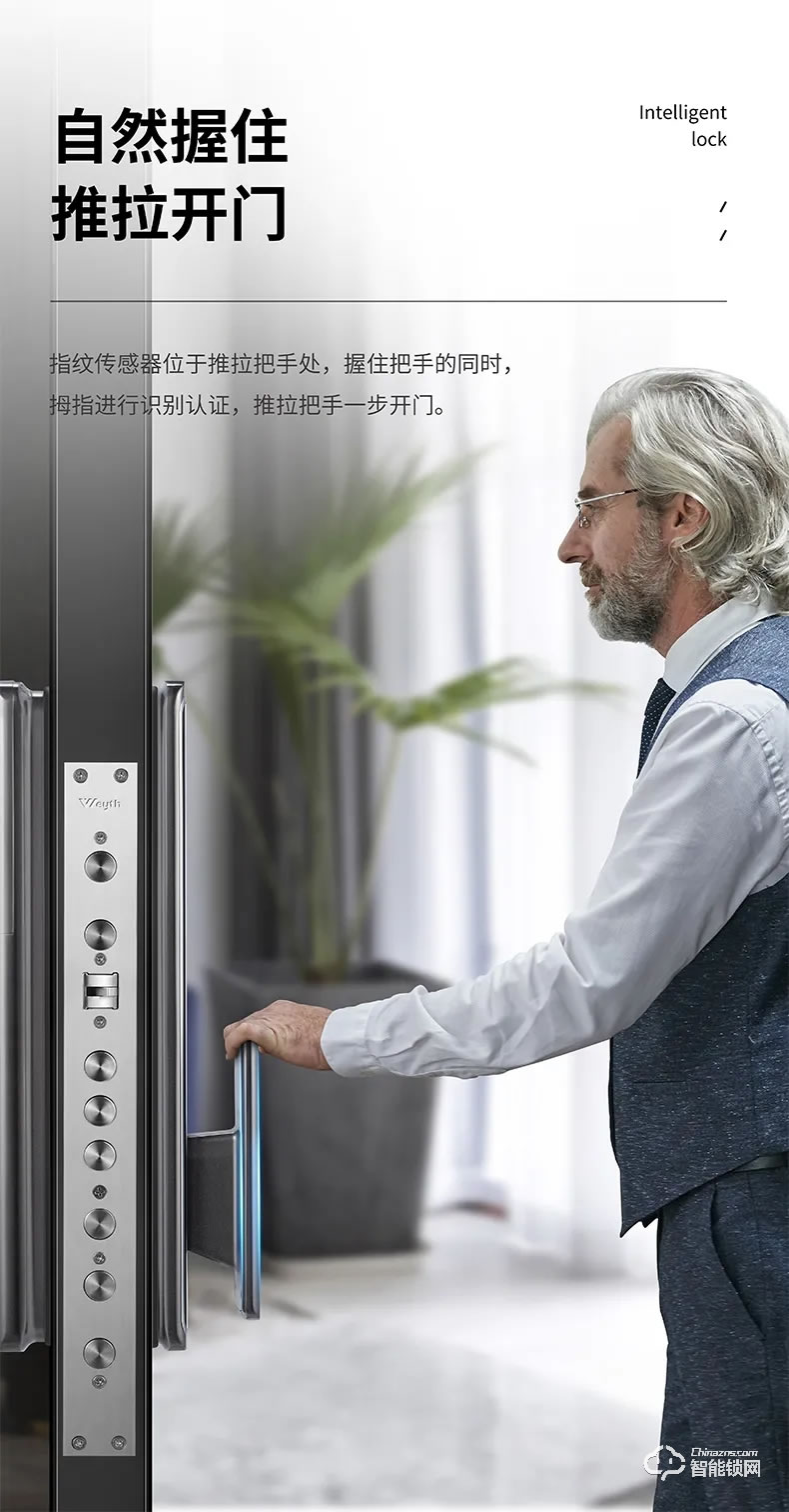 惠氏智能锁 H6推拉式家用防盗门磁卡智能锁