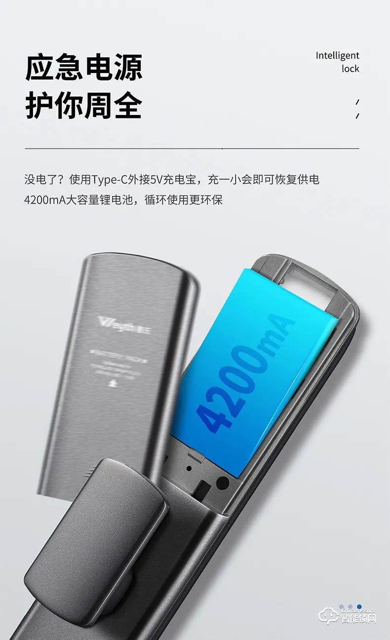 惠氏智能锁 H6推拉式家用防盗门磁卡智能锁
