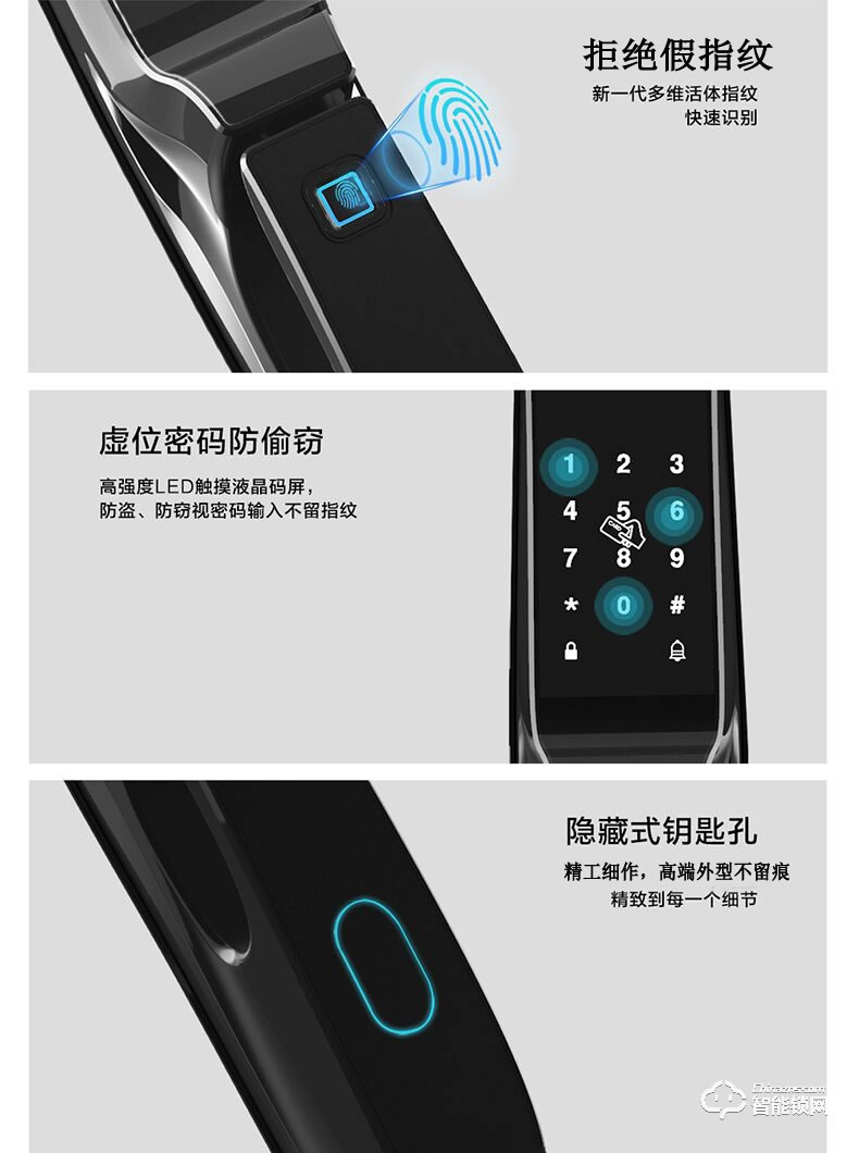 乐固智能锁 防盗门推拉式智能密码锁