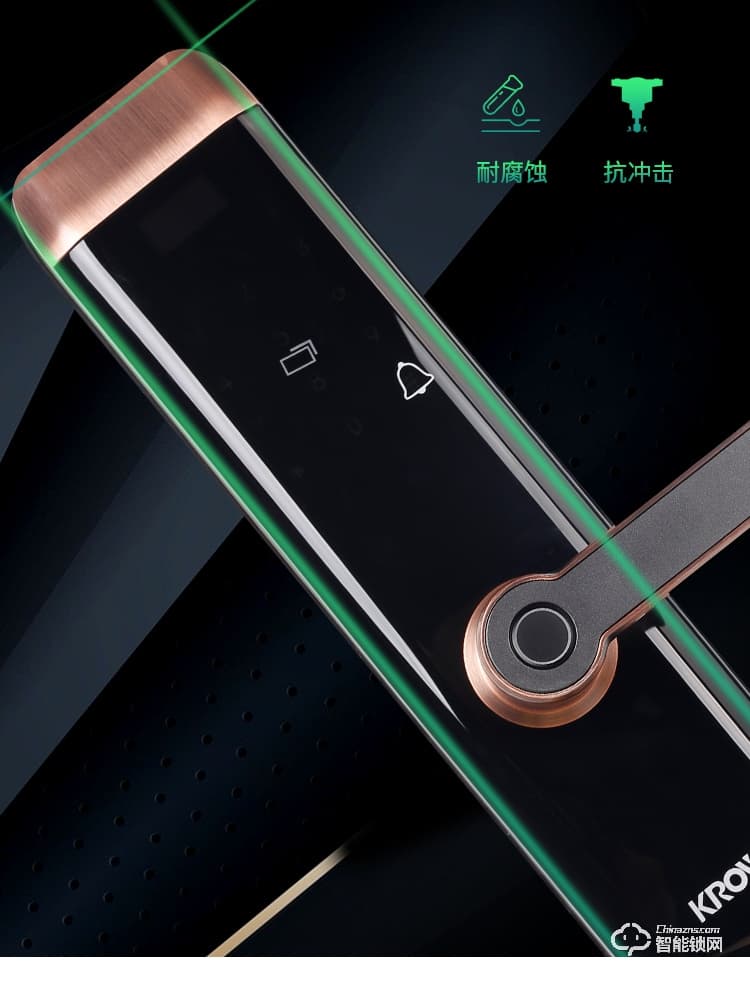 科罗威智能锁 KLV-P01全自动直板密码指纹锁