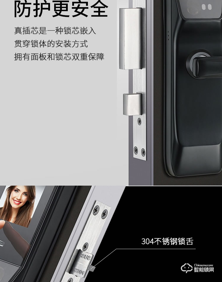 科罗威智能锁 KLV-PR02全自动人脸识别智能锁