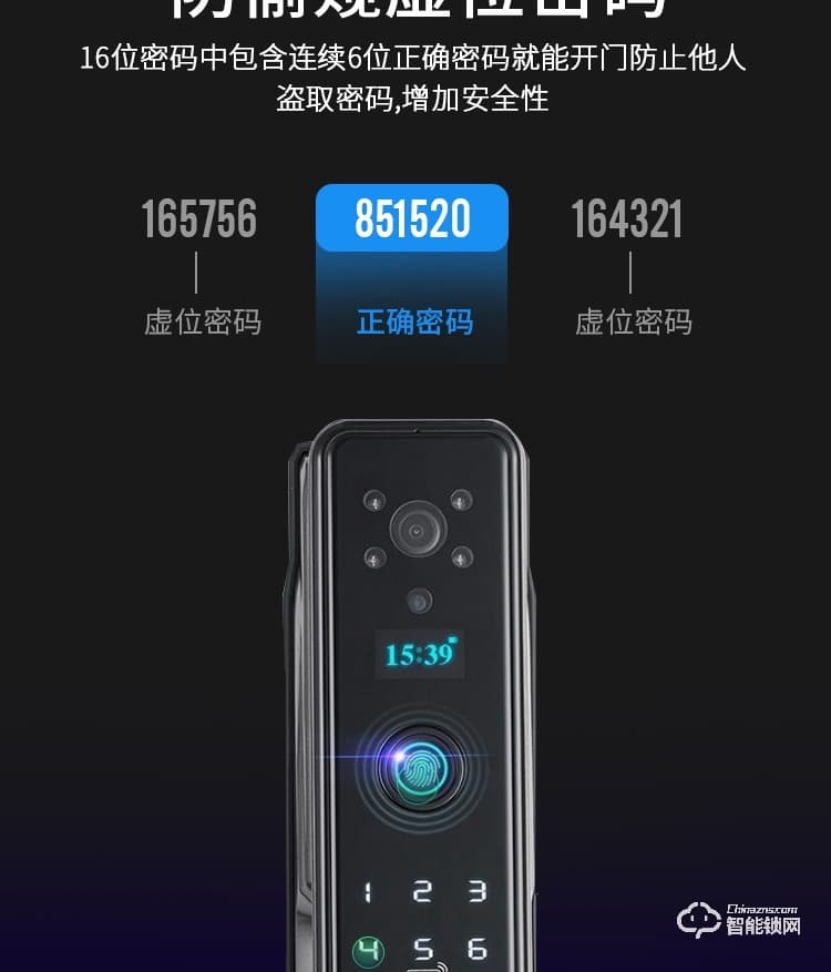 科罗威智能锁 KLV-PM01全自动摄像头可视猫眼电子锁
