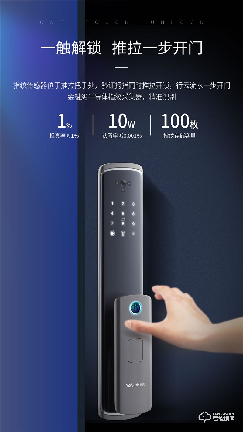 惠氏智能锁 S-H6V可视猫眼全自动智能锁