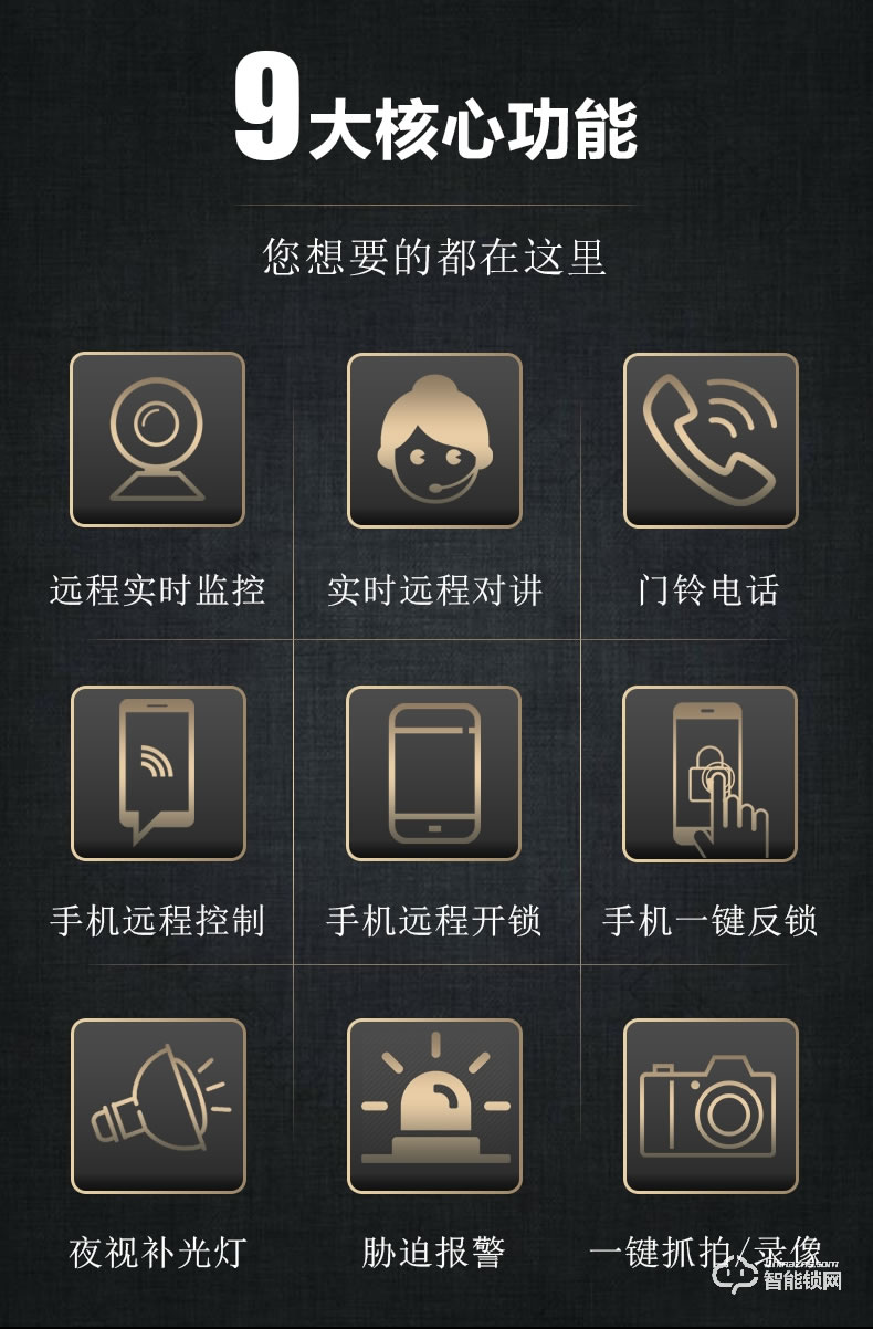 南极星智能锁 K8防盗门密码猫眼可视锁