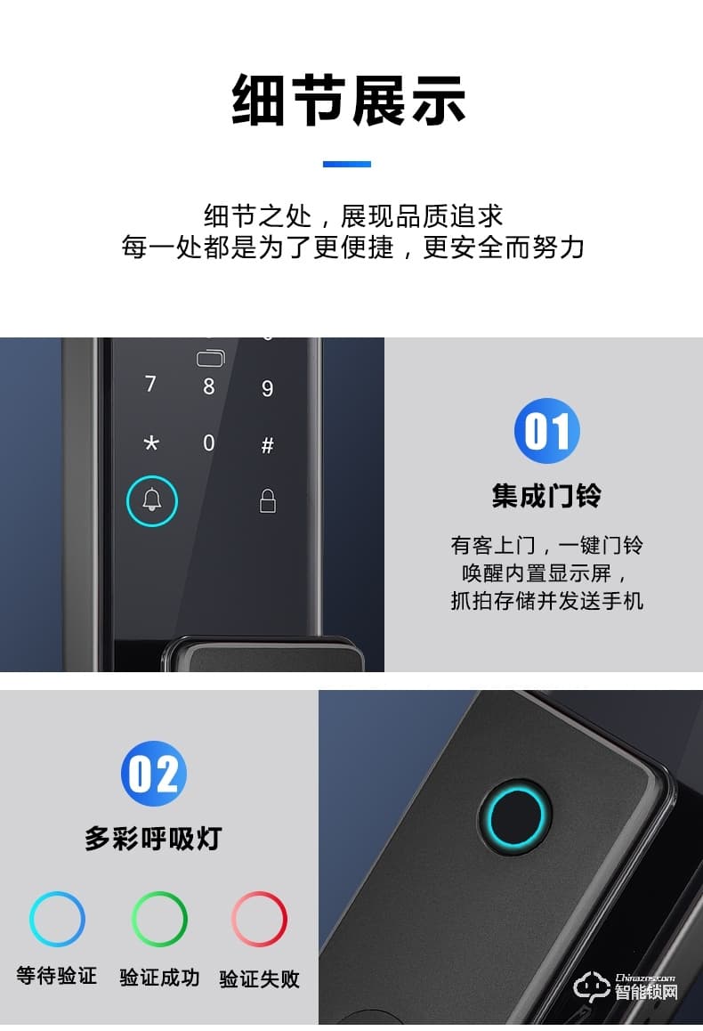 南极星智能锁 N6【猫眼WiFi版】全自动猫眼可视密码锁