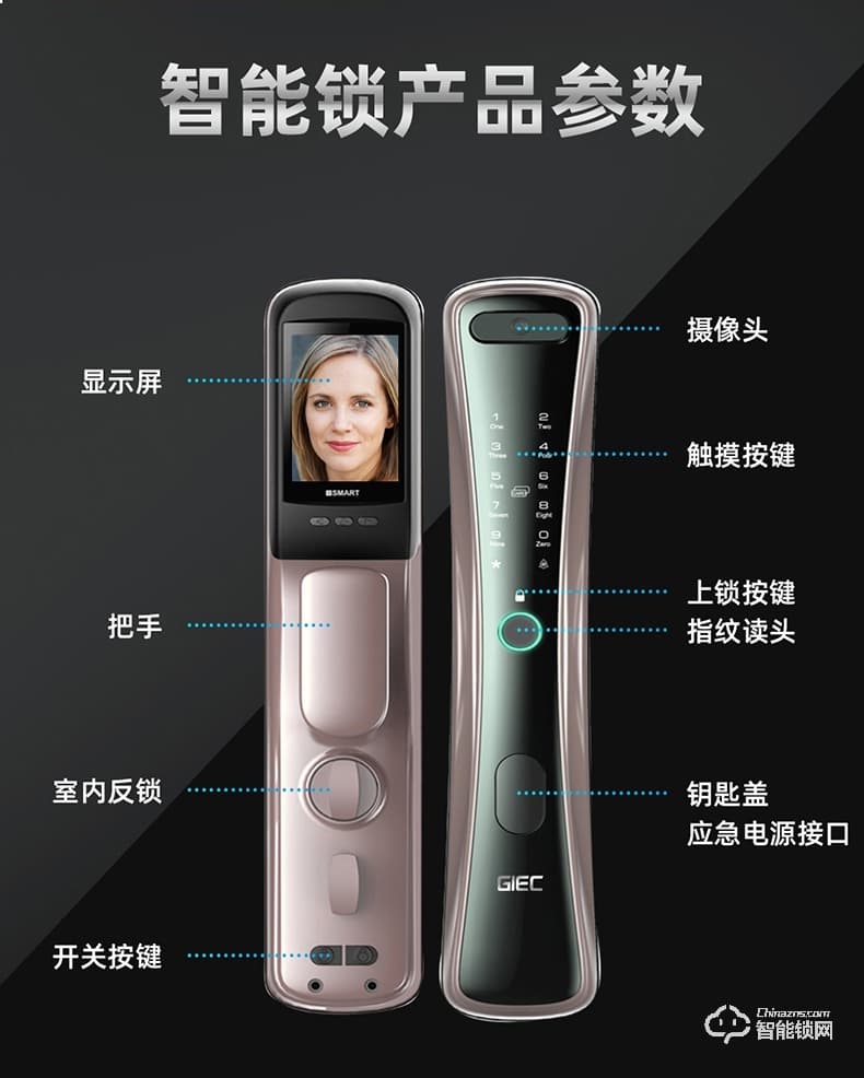 杰科智能锁 Z2家用防盗门密码锁电子锁