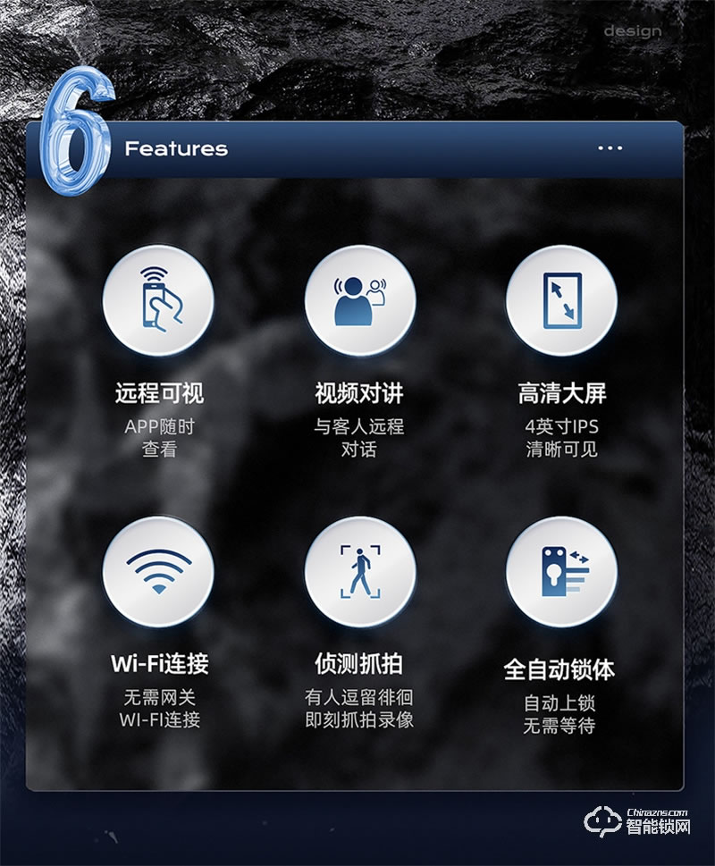 飞利浦智能锁Alpha-VP 可视猫眼带屏家用防盗指纹密码锁