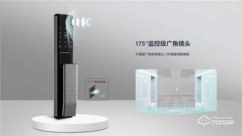 TCLAI大屏猫眼智能锁K5C 密码锁电子锁C级锁芯远程开锁
