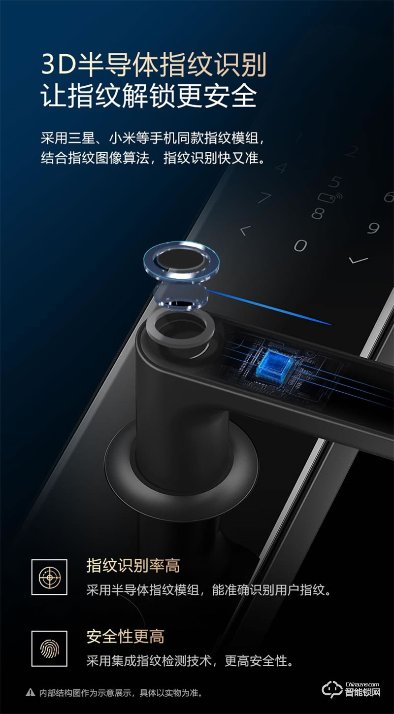 公牛指纹锁GNK-EZ02 家用智能锁密码锁电子锁