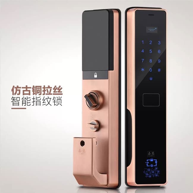 纳日维智能锁 全触摸屏指纹锁 远程操控磁卡锁