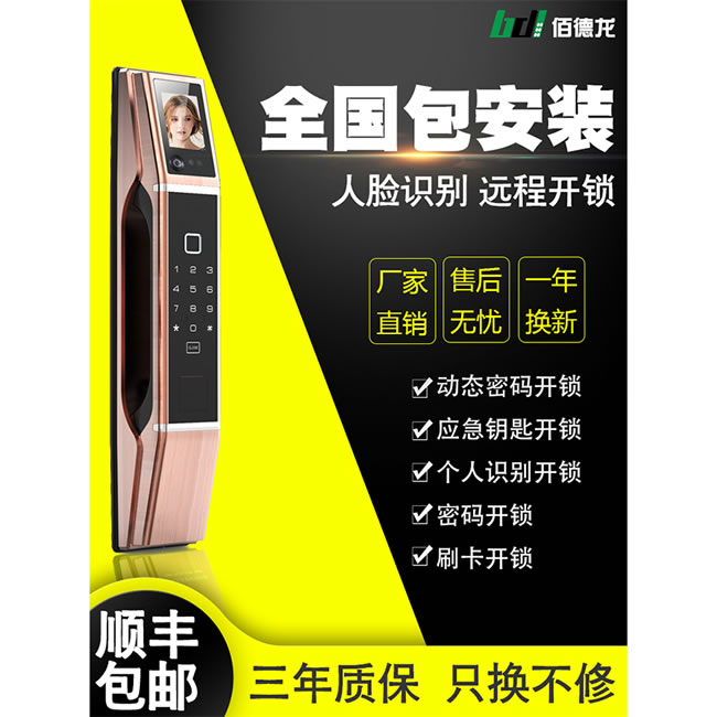 佰德龙智能锁 Q9人脸识别锁智能门锁掌纹锁